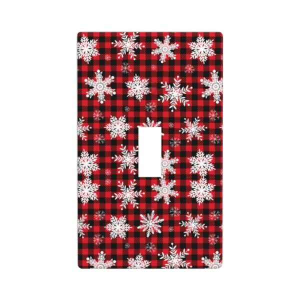 1Pcs Snowflake Red Black Buffalo Check Christmas Plaid Wall Plates decorative light switch cover plate Light Switch Cover Plate Decorative Wall Plate outlet covers wall plate