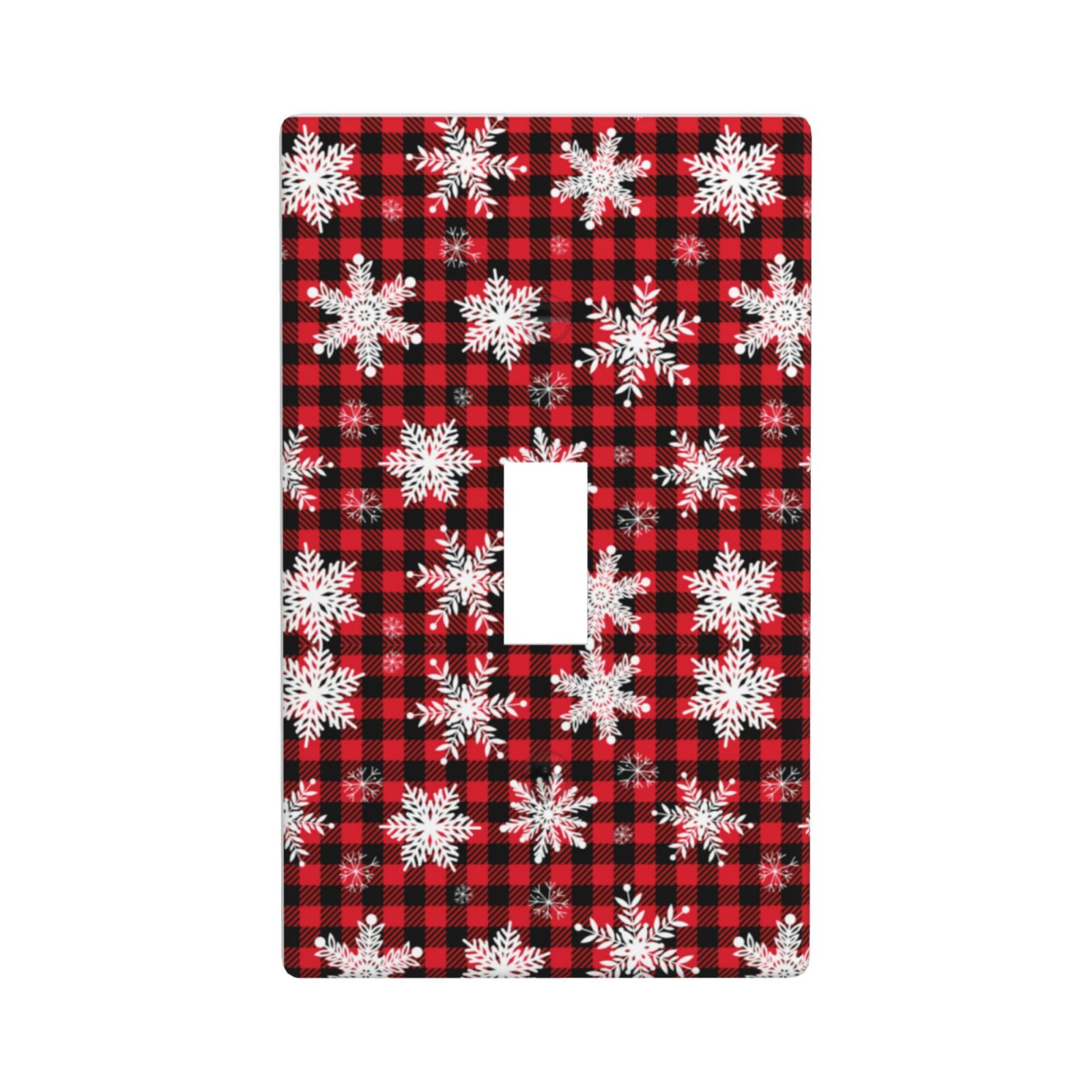1Pcs Snowflake Red Black Buffalo Check Christmas Plaid Wall Plates decorative light switch cover plate Light Switch Cover Plate Decorative Wall Plate outlet covers wall plate