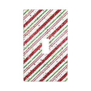 1Pcs Candy-Cane-Stripes Red Green Star Christmas Holiday Wall Plates decorative light switch cover plate Light Switch Cover Plate Decorative Wall Plate outlet covers wall plate