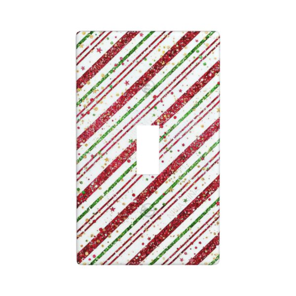 1Pcs Candy-Cane-Stripes Red Green Star Christmas Holiday Wall Plates decorative light switch cover plate Light Switch Cover Plate Decorative Wall Plate outlet covers wall plate
