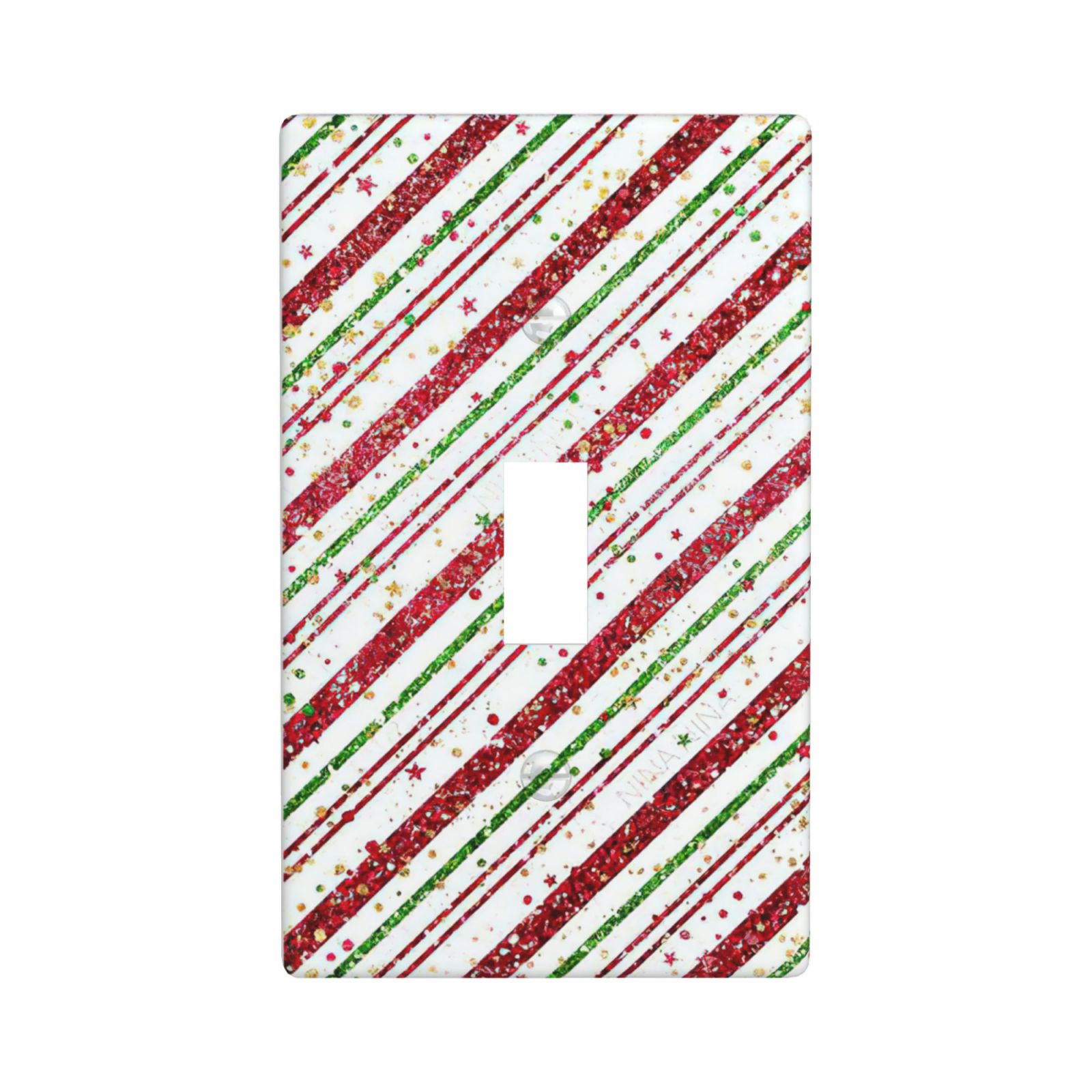 1Pcs Candy-Cane-Stripes Red Green Star Christmas Holiday Wall Plates decorative light switch cover plate Light Switch Cover Plate Decorative Wall Plate outlet covers wall plate