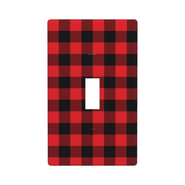 1Pcs Christmas Red Black Plaid Christmas Plaid Wall Plates decorative light switch cover plate Light Switch Cover Plate Decorative Wall Plate outlet covers wall plate