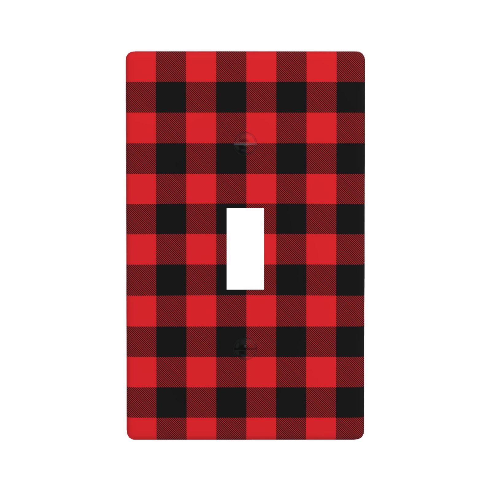 1Pcs Christmas Red Black Plaid Christmas Plaid Wall Plates decorative light switch cover plate Light Switch Cover Plate Decorative Wall Plate outlet covers wall plate