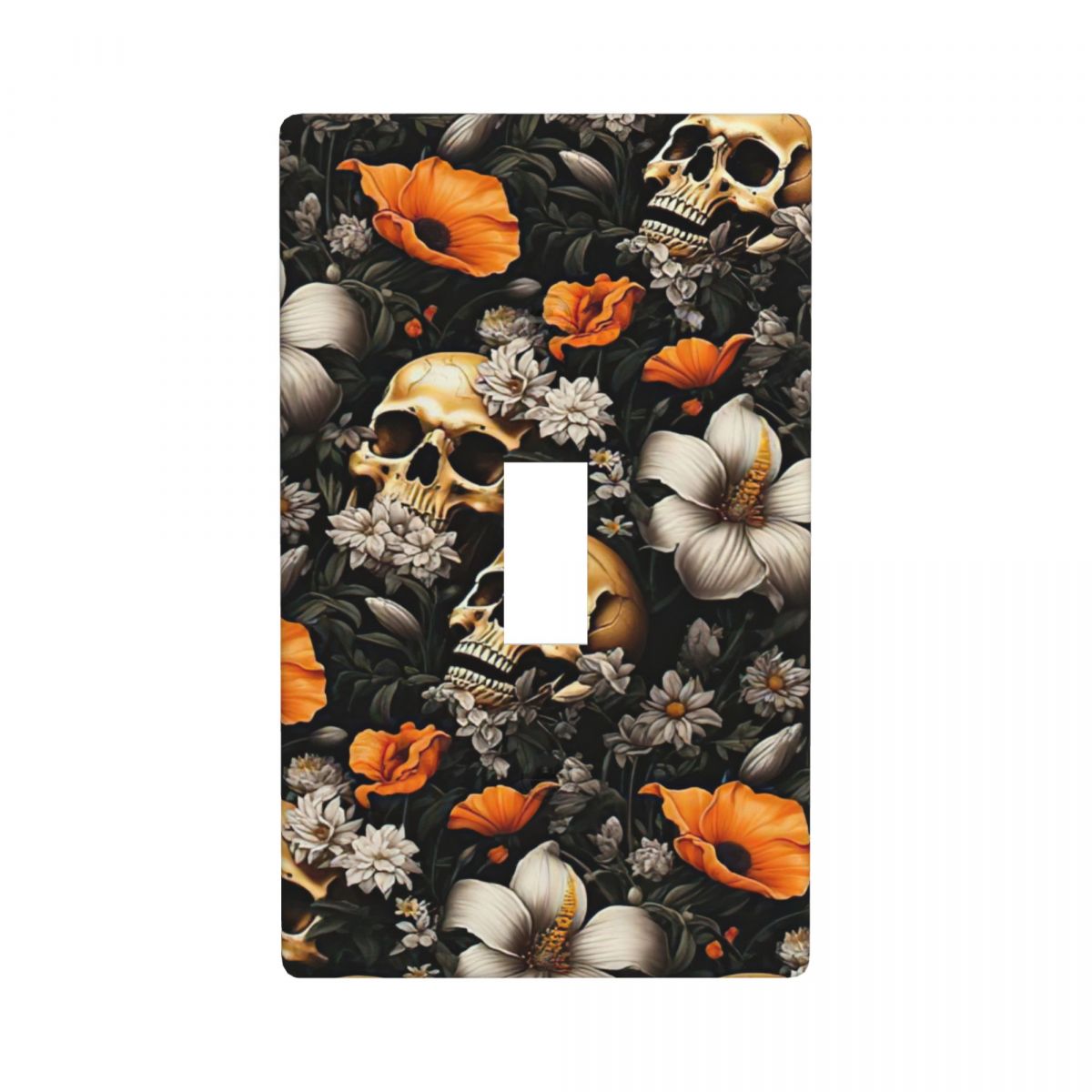 1Pcs Vintage Gold Rose Floral Skull Wall Plates decorative light switch cover plate Light Switch Cover Plate Decorative Wall Plate outlet covers wall plate