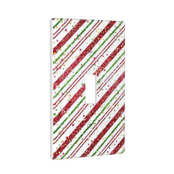 1Pcs Candy-Cane-Stripes Red Green Star Christmas Holiday Wall Plates decorative light switch cover plate Light Switch Cover Plate Decorative Wall Plate outlet covers wall plate - Image 3