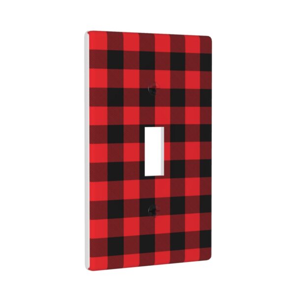 1Pcs Christmas Red Black Plaid Christmas Plaid Wall Plates decorative light switch cover plate Light Switch Cover Plate Decorative Wall Plate outlet covers wall plate - Image 2