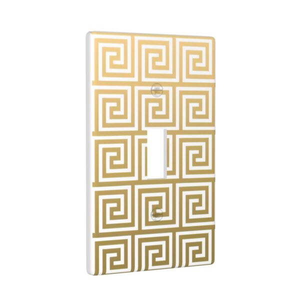 1Pcs White Greek Key Pattern Wall Plates decorative light switch cover plate Light Switch Cover Plate Decorative Wall Plate outlet covers wall plate - Image 2