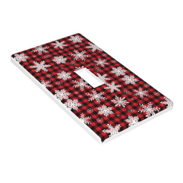 1Pcs Snowflake Red Black Buffalo Check Christmas Plaid Wall Plates decorative light switch cover plate Light Switch Cover Plate Decorative Wall Plate outlet covers wall plate - Image 3
