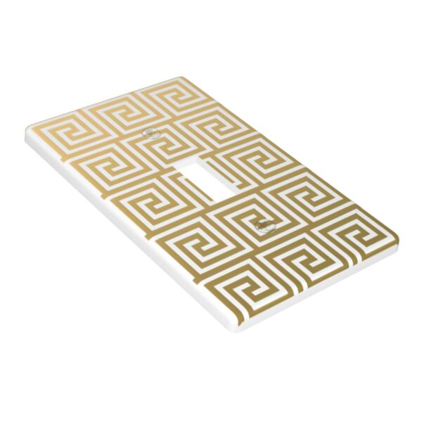 1Pcs White Greek Key Pattern Wall Plates decorative light switch cover plate Light Switch Cover Plate Decorative Wall Plate outlet covers wall plate - Image 3