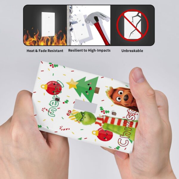 1Pcs Grinch and Dog Photo Background Merry Christmas Wall Plates decorative light switch cover plate Light Switch Cover Plate Decorative Wall Plate outlet covers wall plate - Image 3