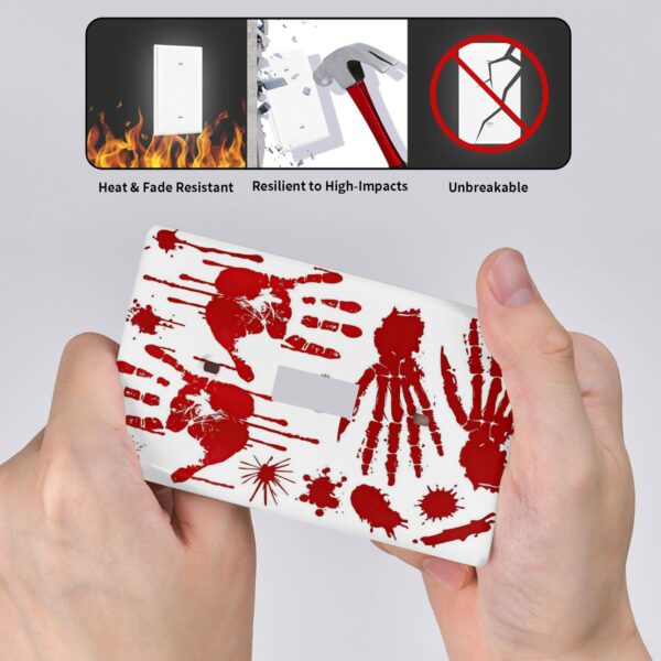 1Pcs Halloween Bloody Handprint Footprint Wall Plates decorative light switch cover plate Light Switch Cover Plate Decorative Wall Plate outlet covers wall plate - Image 4