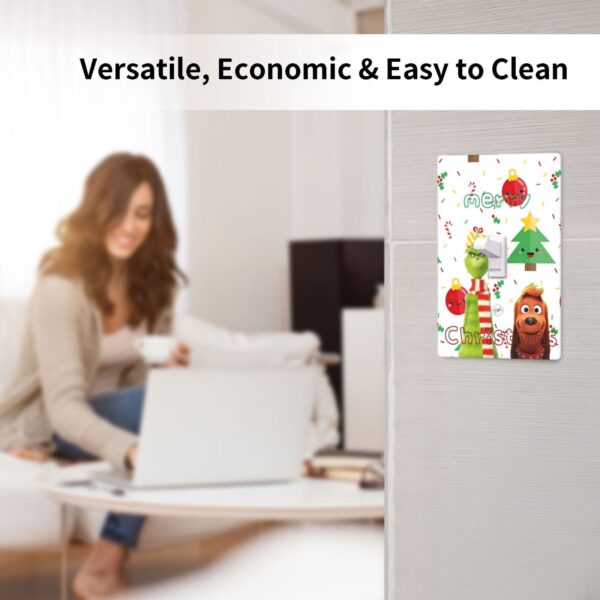 1Pcs Grinch and Dog Photo Background Merry Christmas Wall Plates decorative light switch cover plate Light Switch Cover Plate Decorative Wall Plate outlet covers wall plate - Image 2
