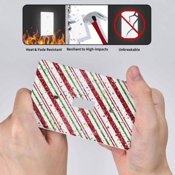 1Pcs Candy-Cane-Stripes Red Green Star Christmas Holiday Wall Plates decorative light switch cover plate Light Switch Cover Plate Decorative Wall Plate outlet covers wall plate - Image 4