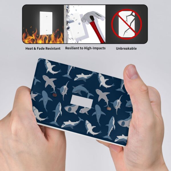 1Pcs Blue Shark Wall Plates decorative light switch cover plate Light Switch Cover Plate Decorative Wall Plate outlet covers wall plate - Image 3