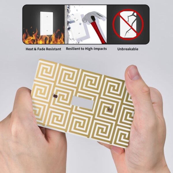 1Pcs White Greek Key Pattern Wall Plates decorative light switch cover plate Light Switch Cover Plate Decorative Wall Plate outlet covers wall plate - Image 5