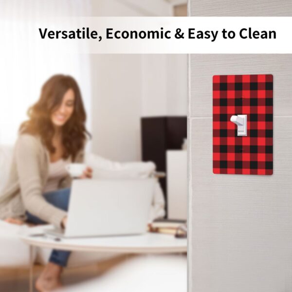 1Pcs Christmas Red Black Plaid Christmas Plaid Wall Plates decorative light switch cover plate Light Switch Cover Plate Decorative Wall Plate outlet covers wall plate - Image 5