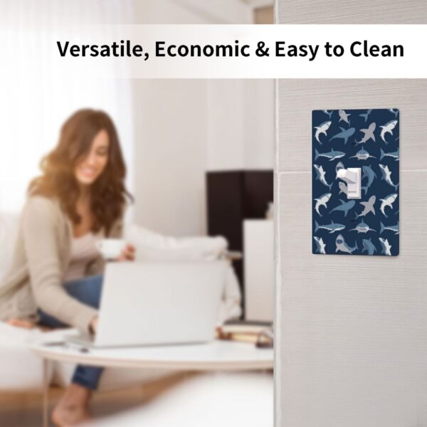 1Pcs Blue Shark Wall Plates decorative light switch cover plate Light Switch Cover Plate Decorative Wall Plate outlet covers wall plate - Image 5