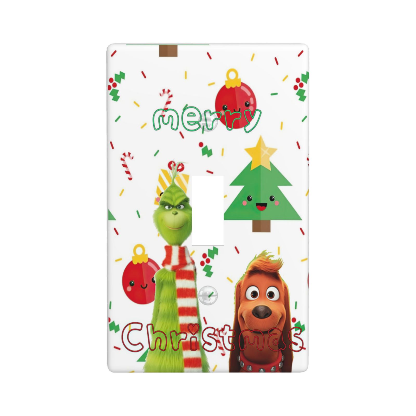 1Pcs Grinch and Dog Photo Background Merry Christmas Wall Plates decorative light switch cover plate Light Switch Cover Plate Decorative Wall Plate outlet covers wall plate