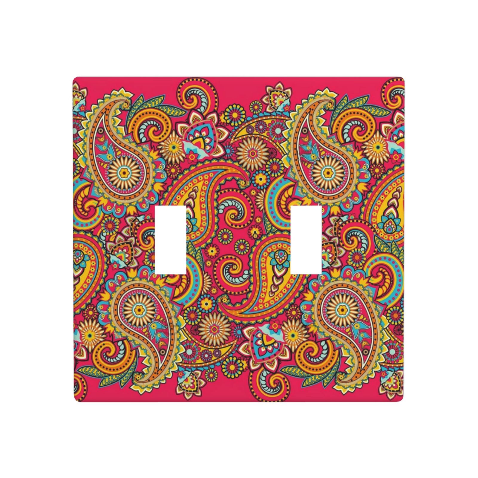 1Pcs Colorful Paisley Floral red Vintage Wall Plates decorative light switch cover plate Light Switch Cover Plate Decorative Wall Plate outlet covers wall plate