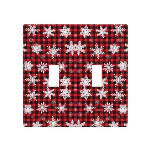 1Pcs Snowflake Red Black Buffalo Check Christmas Plaid Wall Plates decorative light switch cover plate Light Switch Cover Plate Decorative Wall Plate outlet covers wall plate