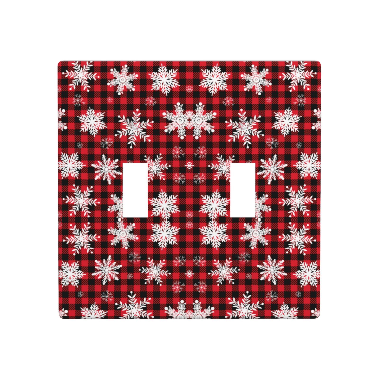 1Pcs Snowflake Red Black Buffalo Check Christmas Plaid Wall Plates decorative light switch cover plate Light Switch Cover Plate Decorative Wall Plate outlet covers wall plate
