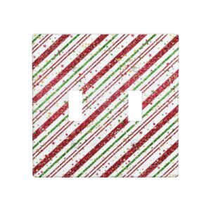 1Pcs Candy-Cane-Stripes Red Green Star Christmas Holiday Wall Plates decorative light switch cover plate Light Switch Cover Plate Decorative Wall Plate outlet covers wall plate