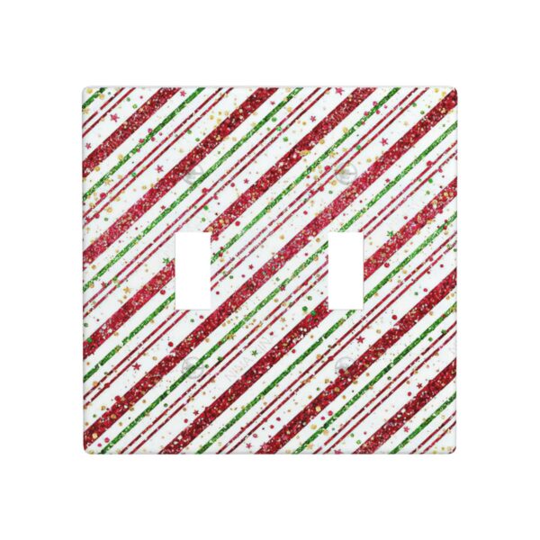 1Pcs Candy-Cane-Stripes Red Green Star Christmas Holiday Wall Plates decorative light switch cover plate Light Switch Cover Plate Decorative Wall Plate outlet covers wall plate