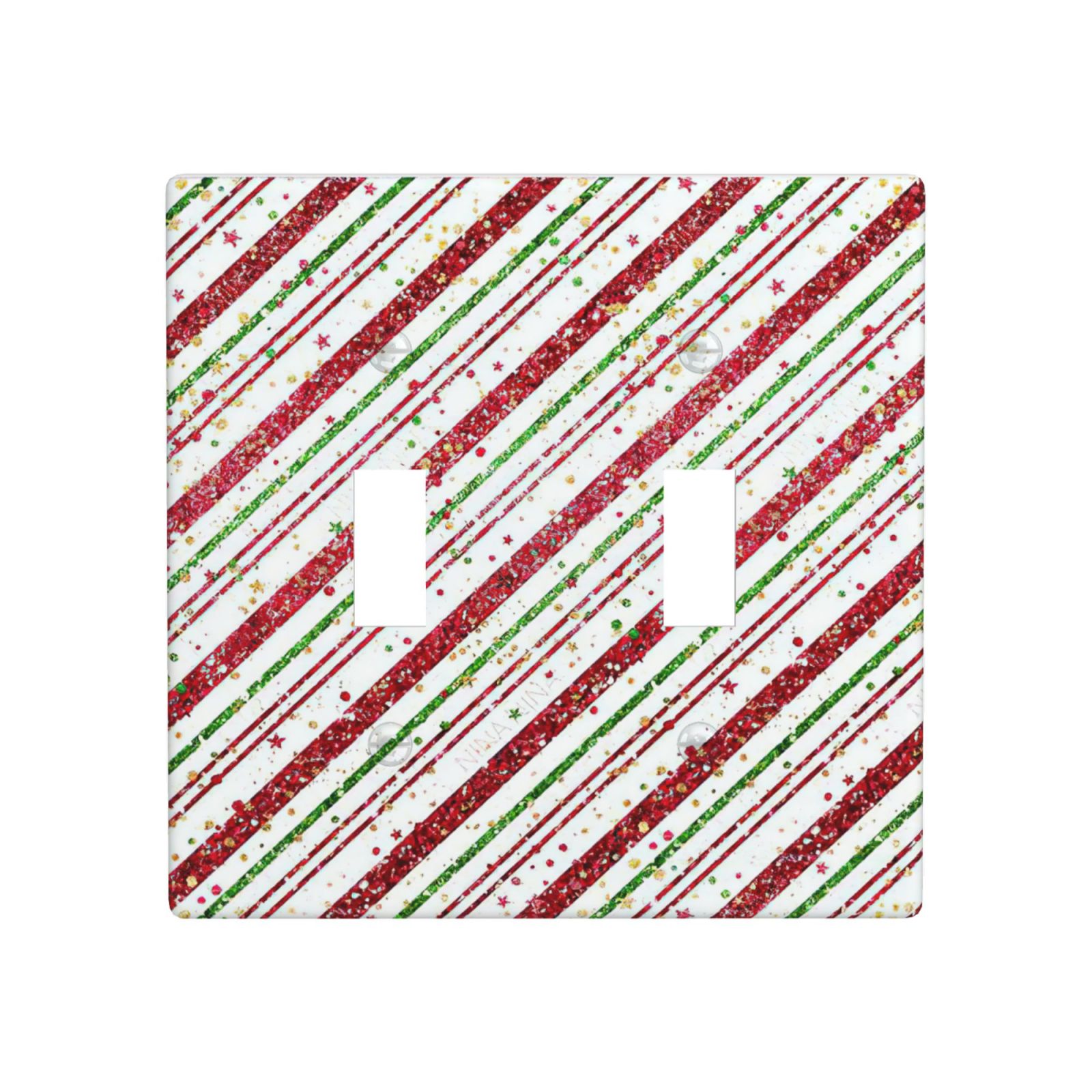 1Pcs Candy-Cane-Stripes Red Green Star Christmas Holiday Wall Plates decorative light switch cover plate Light Switch Cover Plate Decorative Wall Plate outlet covers wall plate