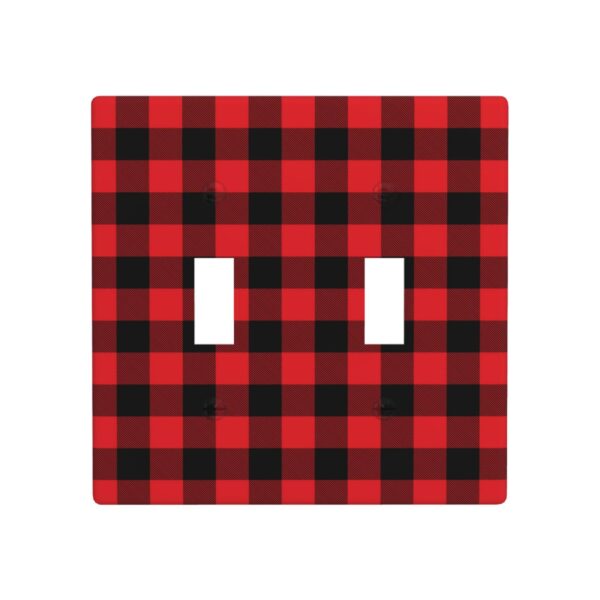 1Pcs Christmas Red Black Plaid Christmas Plaid Wall Plates decorative light switch cover plate Light Switch Cover Plate Decorative Wall Plate outlet covers wall plate