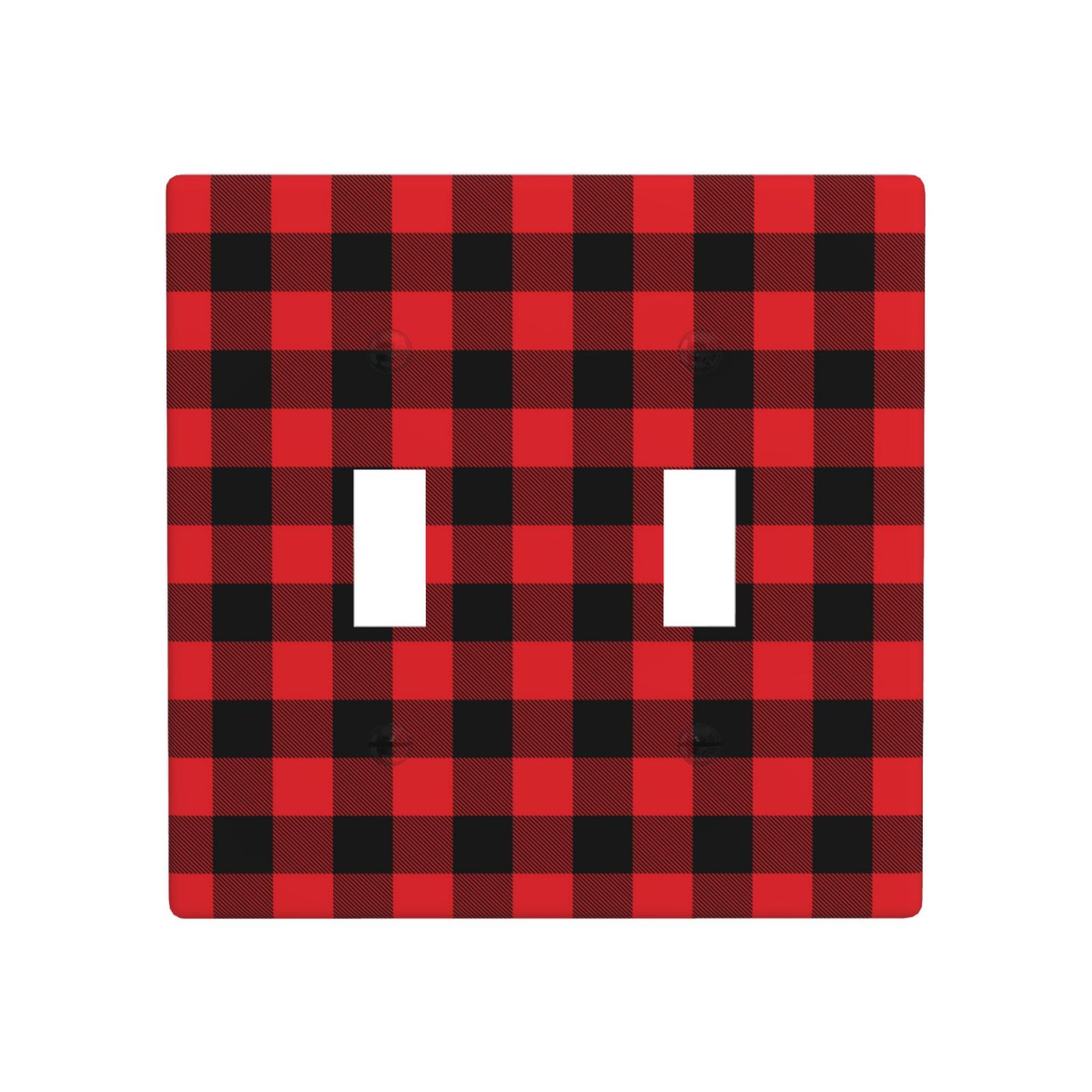1Pcs Christmas Red Black Plaid Christmas Plaid Wall Plates decorative light switch cover plate Light Switch Cover Plate Decorative Wall Plate outlet covers wall plate