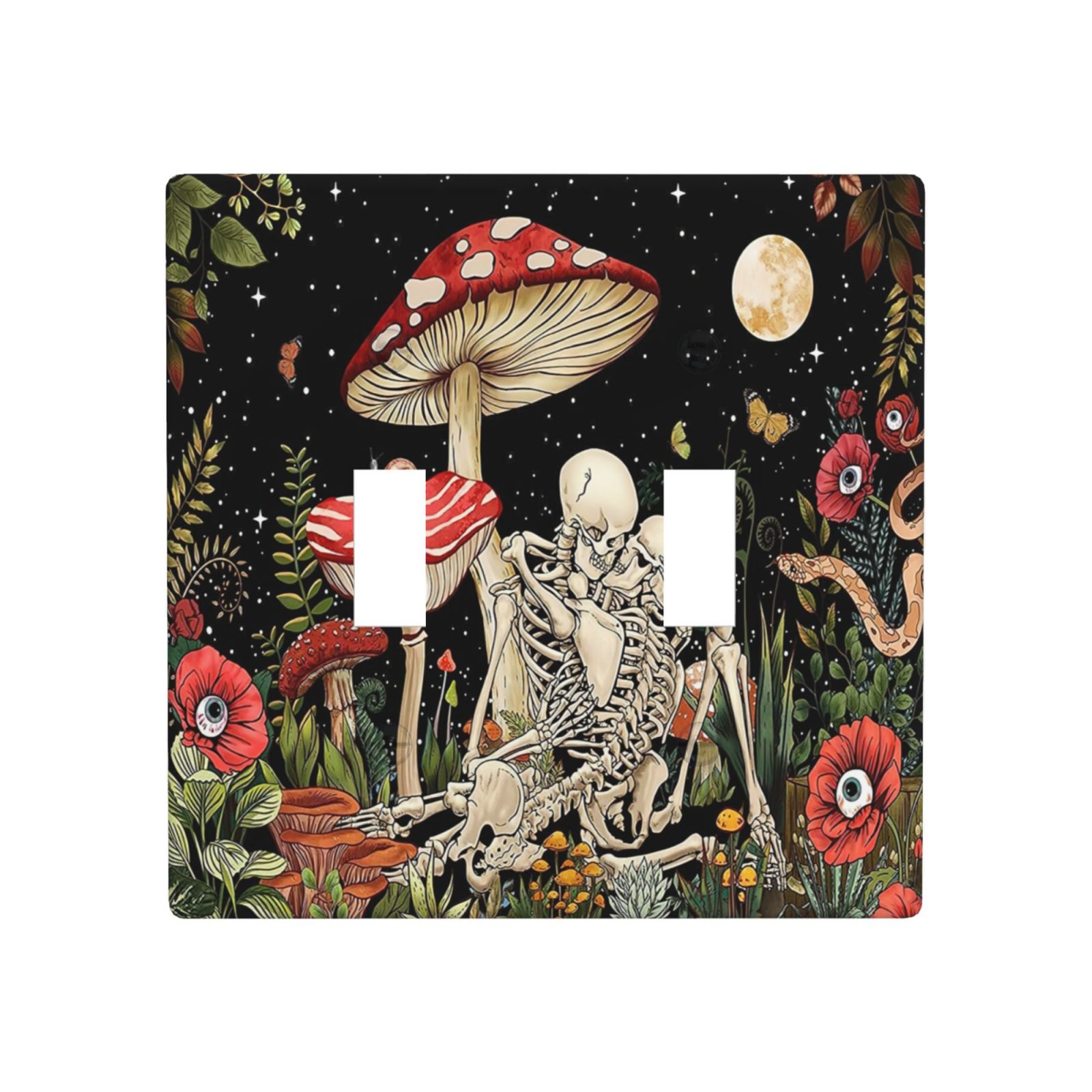 1Pcs Mushroom Skull Skeleton Moon Wall Plates decorative light switch cover plate Light Switch Cover Plate Decorative Wall Plate outlet covers wall plate