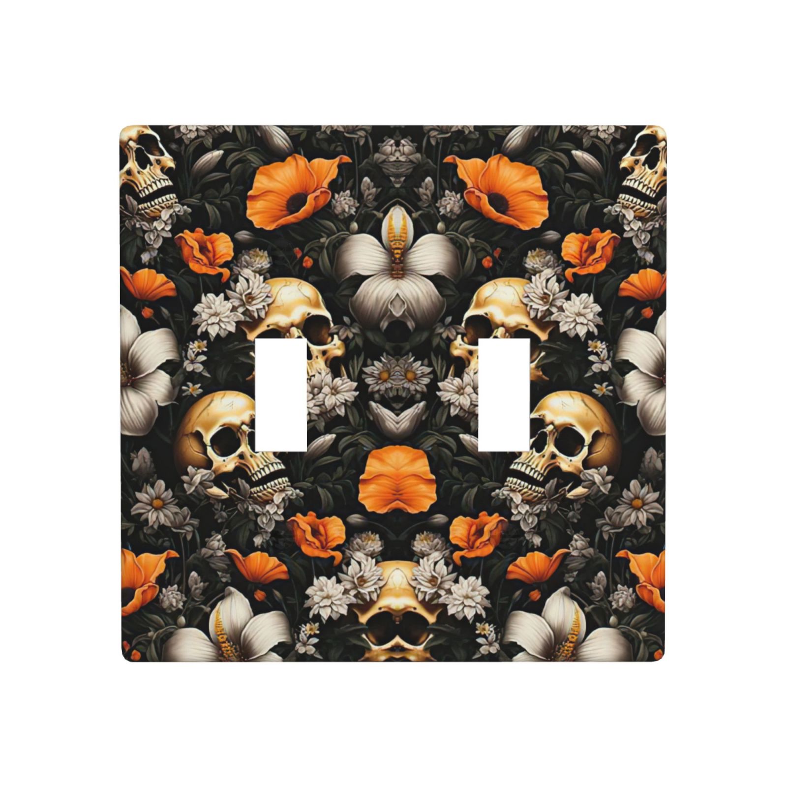 1Pcs Vintage Gold Rose Floral Skull Wall Plates decorative light switch cover plate Light Switch Cover Plate Decorative Wall Plate outlet covers wall plate