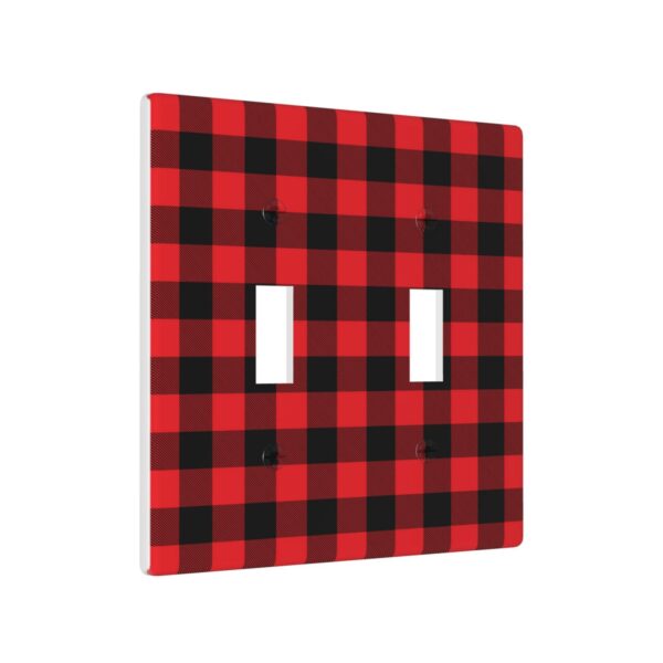 1Pcs Christmas Red Black Plaid Christmas Plaid Wall Plates decorative light switch cover plate Light Switch Cover Plate Decorative Wall Plate outlet covers wall plate - Image 2