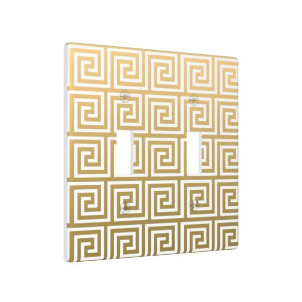 1Pcs White Greek Key Pattern Wall Plates decorative light switch cover plate Light Switch Cover Plate Decorative Wall Plate outlet covers wall plate - Image 2