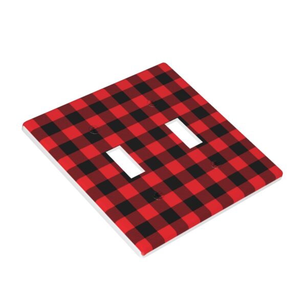 1Pcs Christmas Red Black Plaid Christmas Plaid Wall Plates decorative light switch cover plate Light Switch Cover Plate Decorative Wall Plate outlet covers wall plate - Image 3