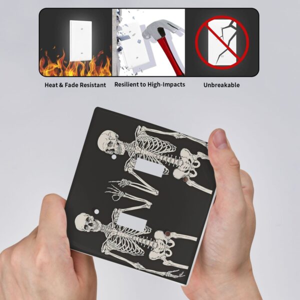 1Pcs Rock Roll Skeleton Skull Wall Plates decorative light switch cover plate Light Switch Cover Plate Decorative Wall Plate outlet covers wall plate - Image 4