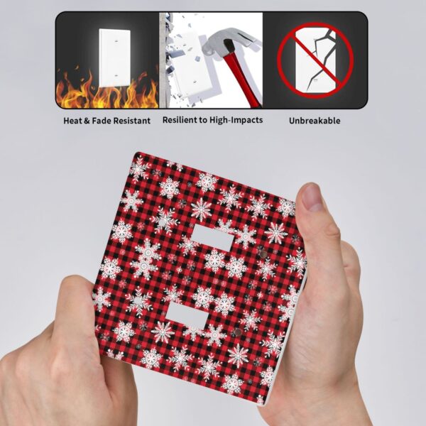 1Pcs Snowflake Red Black Buffalo Check Christmas Plaid Wall Plates decorative light switch cover plate Light Switch Cover Plate Decorative Wall Plate outlet covers wall plate - Image 4