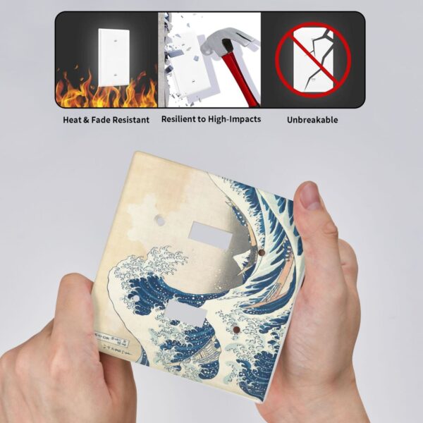 1Pcs The Great Wave off Kanagawa Wall Plates decorative light switch cover plate Light Switch Cover Plate Decorative Wall Plate outlet covers wall plate - Image 4