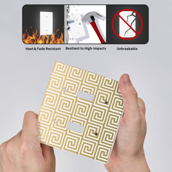 1Pcs White Greek Key Pattern Wall Plates decorative light switch cover plate Light Switch Cover Plate Decorative Wall Plate outlet covers wall plate - Image 4