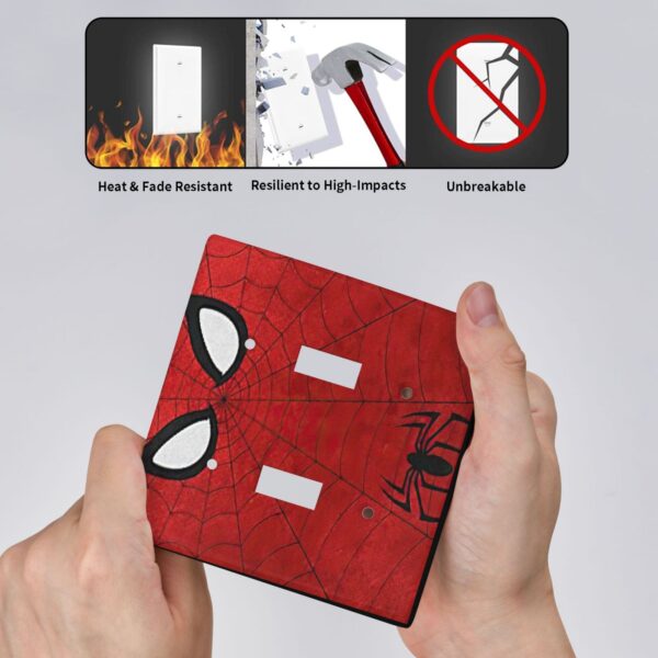 1Pcs Red Spider Web Wall Plates decorative light switch cover plate Light Switch Cover Plate Decorative Wall Plate outlet covers wall plate - Image 4