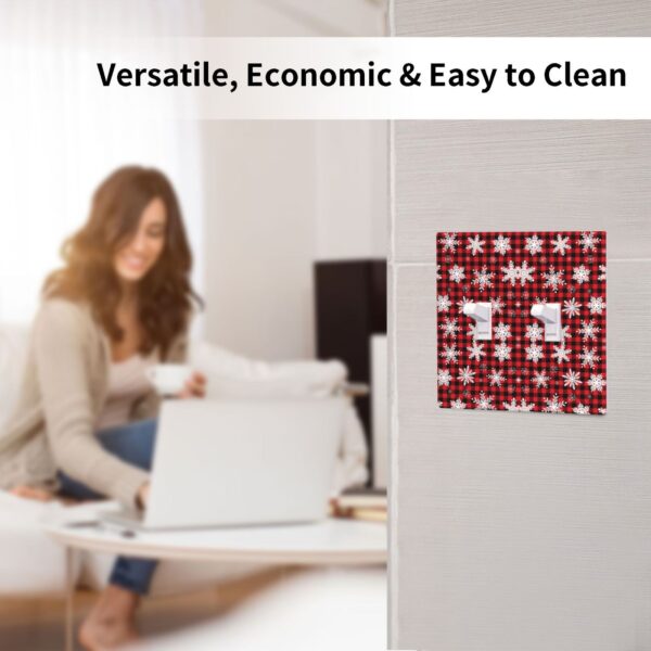 1Pcs Snowflake Red Black Buffalo Check Christmas Plaid Wall Plates decorative light switch cover plate Light Switch Cover Plate Decorative Wall Plate outlet covers wall plate - Image 5