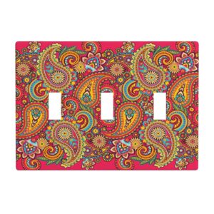 1Pcs Colorful Paisley Floral red Vintage Wall Plates decorative light switch cover plate Light Switch Cover Plate Decorative Wall Plate outlet covers wall plate