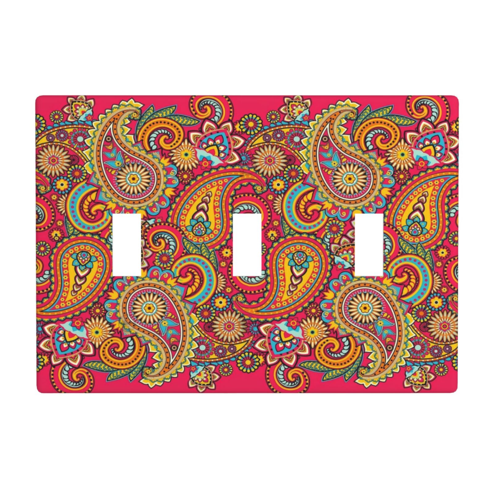 1Pcs Colorful Paisley Floral red Vintage Wall Plates decorative light switch cover plate Light Switch Cover Plate Decorative Wall Plate outlet covers wall plate