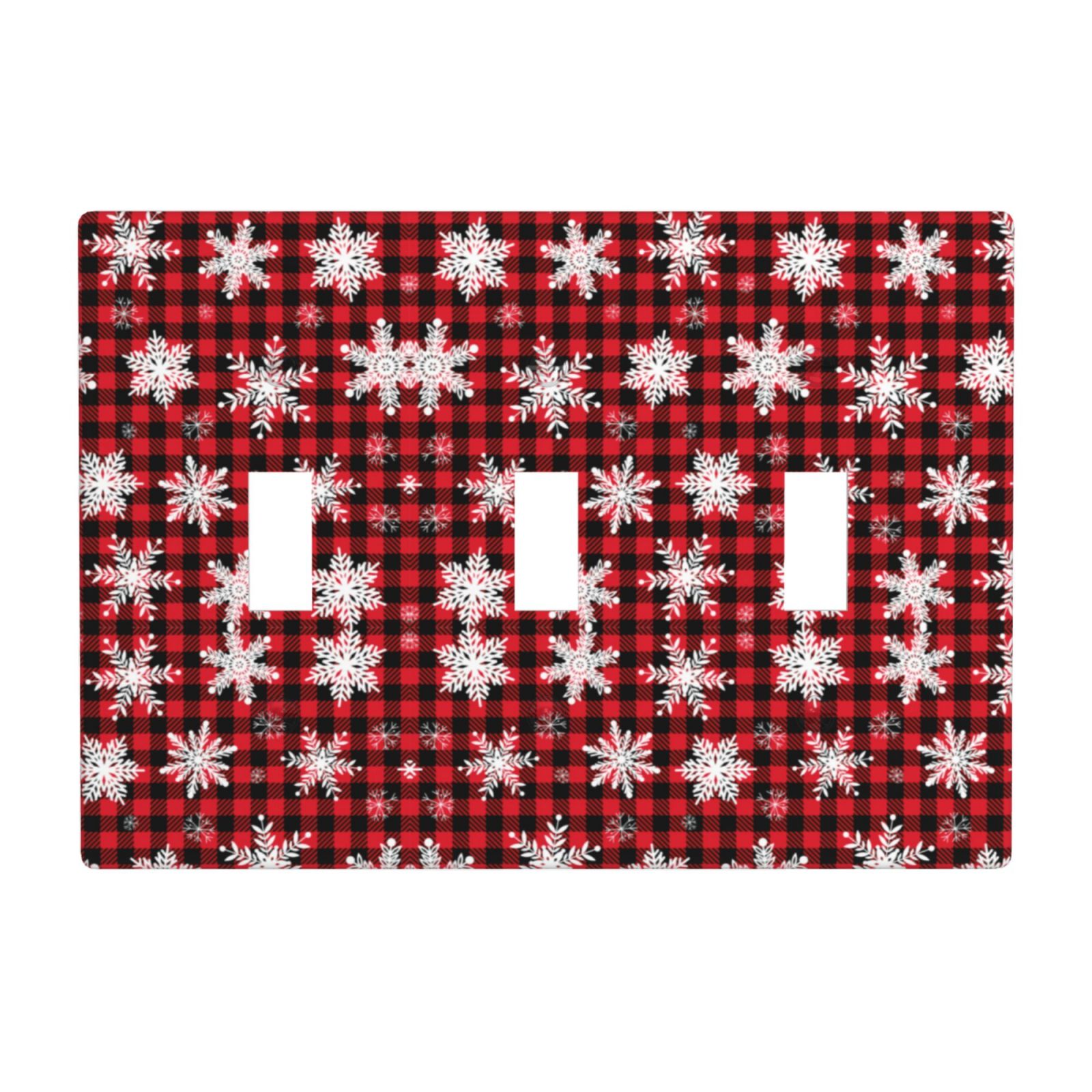 1Pcs Snowflake Red Black Buffalo Check Christmas Plaid Wall Plates decorative light switch cover plate Light Switch Cover Plate Decorative Wall Plate outlet covers wall plate