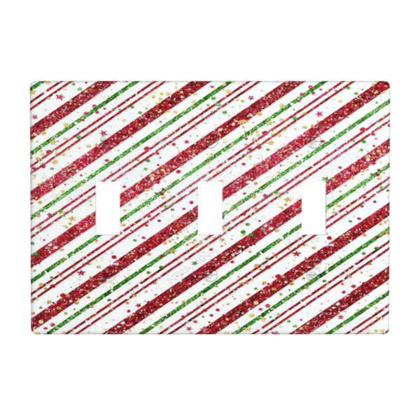 1Pcs Candy-Cane-Stripes Red Green Star Christmas Holiday Wall Plates decorative light switch cover plate Light Switch Cover Plate Decorative Wall Plate outlet covers wall plate