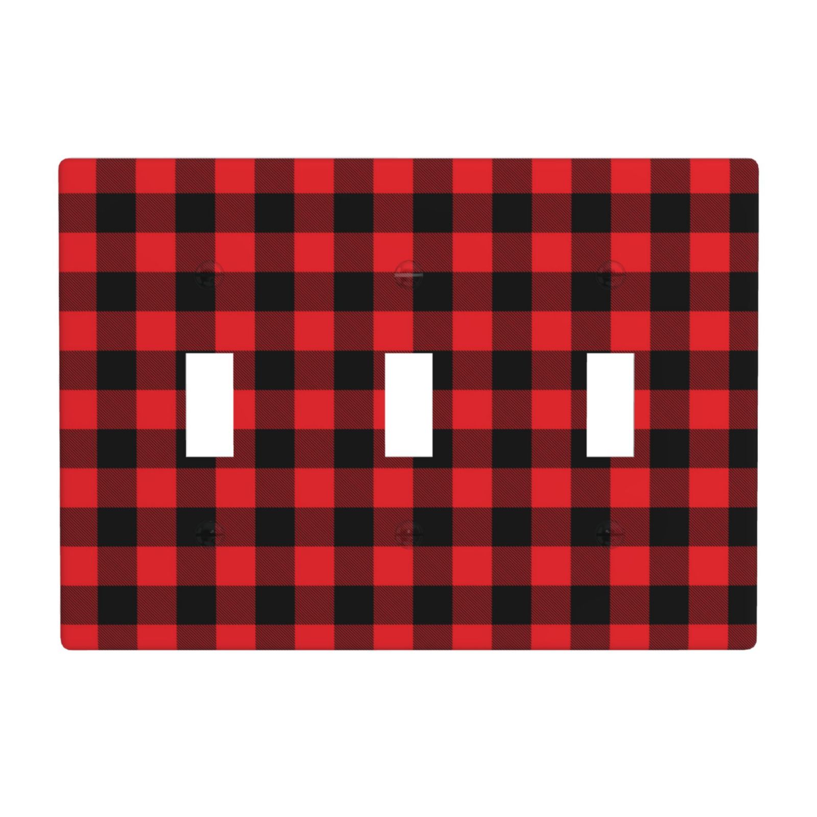 1Pcs Christmas Red Black Plaid Christmas Plaid Wall Plates decorative light switch cover plate Light Switch Cover Plate Decorative Wall Plate outlet covers wall plate