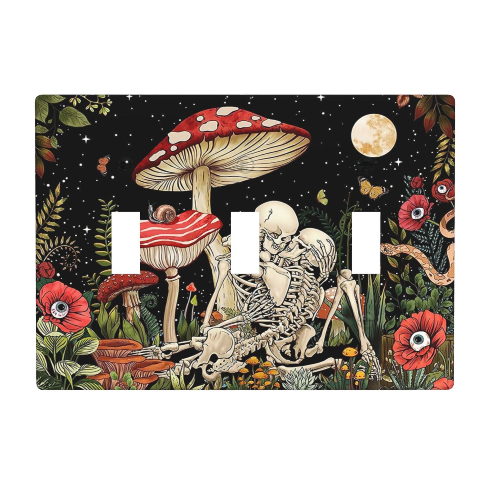 1Pcs Mushroom Skull Skeleton Moon Wall Plates decorative light switch cover plate Light Switch Cover Plate Decorative Wall Plate outlet covers wall plate