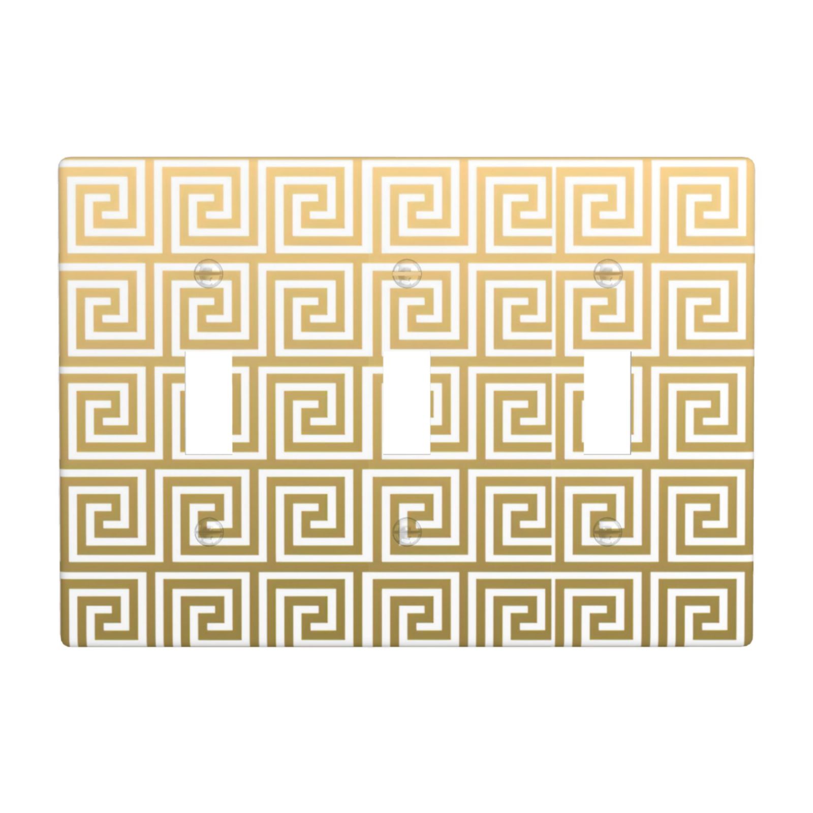 1Pcs White Greek Key Pattern Wall Plates decorative light switch cover plate Light Switch Cover Plate Decorative Wall Plate outlet covers wall plate