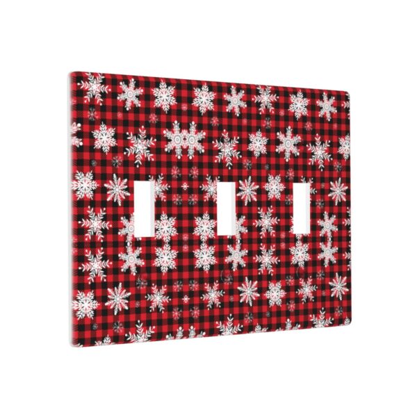 1Pcs Snowflake Red Black Buffalo Check Christmas Plaid Wall Plates decorative light switch cover plate Light Switch Cover Plate Decorative Wall Plate outlet covers wall plate - Image 2