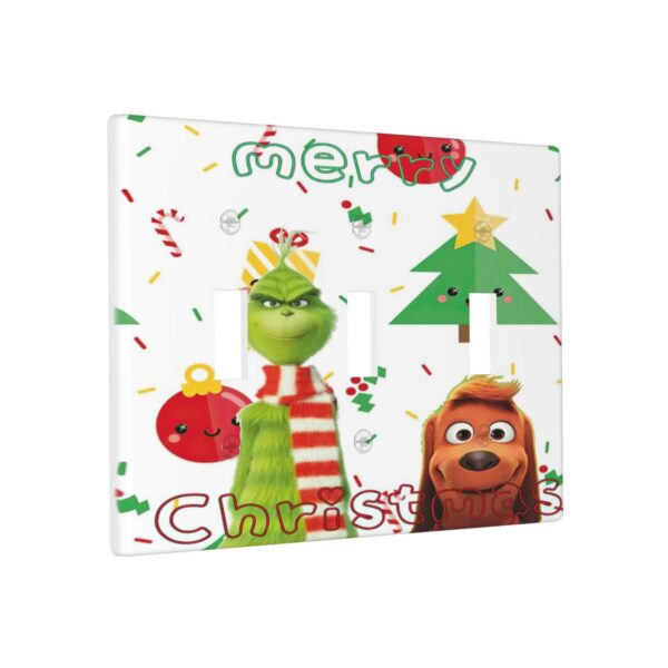 1Pcs Grinch and Dog Photo Background Merry Christmas Wall Plates decorative light switch cover plate Light Switch Cover Plate Decorative Wall Plate outlet covers wall plate - Image 3